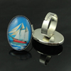 Rings, Zinc alloy settings with resin cameos,Head size:26x19mm, adjustable,Sold By PC