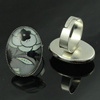 Rings, Zinc alloy settings with resin cameos,Head size:26x19mm, adjustable,Sold By PC
