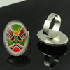 Rings, Zinc alloy settings with resin cameos,Head size:26x19mm, adjustable,Sold By PC
