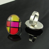 Rings, Zinc alloy settings with resin cameos,Head size:26x19mm, adjustable,Sold By PC
