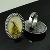 Rings, Zinc alloy settings with resin cameos,Head size:32x25mm, adjustable,Sold By PC
