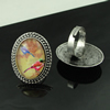 Rings, Zinc alloy settings with resin cameos,Head size:32x25mm, adjustable,Sold By PC