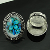 Rings, Zinc alloy settings with resin cameos,Head size:32x25mm, adjustable,Sold By PC