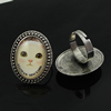 Rings, Zinc alloy settings with resin cameos,Head size:32x25mm, adjustable,Sold By PC