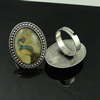 Rings, Zinc alloy settings with resin cameos,Head size:32x25mm, adjustable,Sold By PC