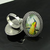 Rings, Zinc alloy settings with resin cameos,Head size:32x25mm, adjustable,Sold By PC
