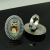 Rings, Zinc alloy settings with resin cameos,Head size:32x25mm, adjustable,Sold By PC
