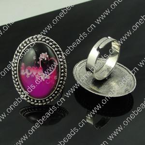 Rings, Zinc alloy settings with resin cameos,Head size:32x25mm, adjustable,Sold By PC