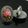 Rings, Zinc alloy settings with resin cameos,Head size:32x25mm, adjustable,Sold By PC
