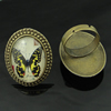 Rings, Zinc alloy settings with resin cameos,Head size:32x25mm, adjustable,Sold By PC
