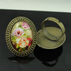 Rings, Zinc alloy settings with resin cameos,Head size:32x25mm, adjustable,Sold By PC