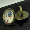 Rings, Zinc alloy settings with resin cameos,Head size:32x25mm, adjustable,Sold By PC