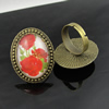 Rings, Zinc alloy settings with resin cameos,Head size:32x25mm, adjustable,Sold By PC