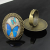 Rings, Zinc alloy settings with resin cameos,Head size:32x25mm, adjustable,Sold By PC
