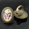 Rings, Zinc alloy settings with resin cameos,Head size:32x25mm, adjustable,Sold By PC
