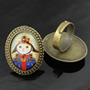 Rings, Zinc alloy settings with resin cameos,Head size:32x25mm, adjustable,Sold By PC
