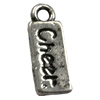 Pendant. Fashion Zinc Alloy jewelry findings. Rectangle 19x8mm. Sold by Bag
