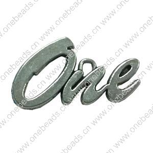 Pendant. Fashion Zinc Alloy jewelry findings. letter 30x18mm. Sold by Bag