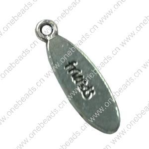 Pendant. Fashion Zinc Alloy jewelry findings. Flat Oval 20x5mm. Sold by Bag
