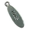 Pendant. Fashion Zinc Alloy jewelry findings. Flat Oval 20x5mm. Sold by Bag
