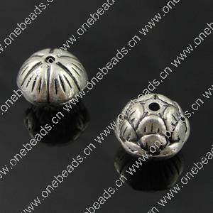 Beads. Fashion Zinc Alloy jewelry findings. Flower 11.5x9.5mm，Hole size:2mm. Sold by Bag