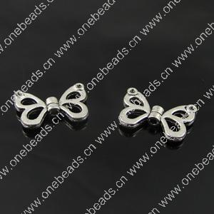 Beads. Fashion Zinc Alloy jewelry findings. Bowknot 15x10.5mm，Hole size:2mm. Sold by Bag