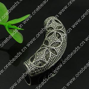 Tube, Fashion Zinc Alloy Jewelry Findings. 39x12mm, Sold by Bag 