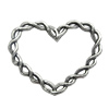 Pendant. Fashion Zinc Alloy Jewelry Findings. Heart 27x33.5mm. Sold by Bag 
