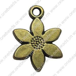 Pendant. Fashion Zinc Alloy Jewelry Findings. Flower 16x12mm. Sold by Bag 