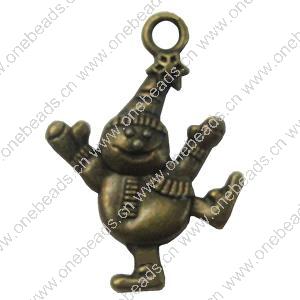 Pendant. Fashion Zinc Alloy Jewelry Findings. snowman 30x21mm. Sold by Bag 