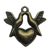 Pendant. Fashion Zinc Alloy Jewelry Findings. Heart 22x21mm. Sold by Bag 
