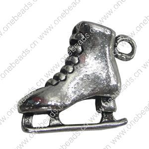 Pendant. Fashion Zinc Alloy Jewelry Findings. Shoes 20x18mm，Sold by Bag 