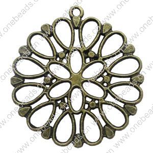 Pendant. Fashion Zinc Alloy Jewelry Findings. Flower 35x32mm，Sold by Bag 
