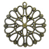 Pendant. Fashion Zinc Alloy Jewelry Findings. Flower 35x32mm，Sold by Bag 
