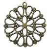 Pendant. Fashion Zinc Alloy Jewelry Findings. Flower 35x32mm，Sold by Bag 