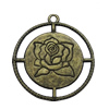 Pendant. Fashion Zinc Alloy Jewelry Findings. Flower 33x30mm，Sold by Bag 
