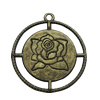 Pendant. Fashion Zinc Alloy Jewelry Findings. Flower 33x30mm，Sold by Bag 