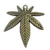Pendant. Fashion Zinc Alloy Jewelry Findings. Leaf 26x22mm，Sold by Bag 

