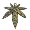 Pendant. Fashion Zinc Alloy Jewelry Findings. Leaf 26x22mm，Sold by Bag 