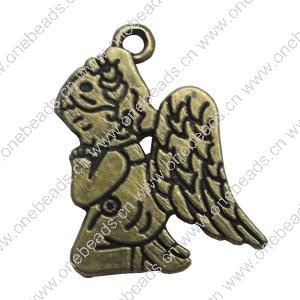 Pendant. Fashion Zinc Alloy Jewelry Findings. Angel 24x20mm，Sold by Bag 