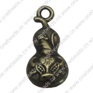 Pendant. Fashion Zinc Alloy Jewelry Findings. Calabash 19x9mm，Sold by Bag 