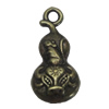 Pendant. Fashion Zinc Alloy Jewelry Findings. Calabash 19x9mm，Sold by Bag 
