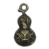 Pendant. Fashion Zinc Alloy Jewelry Findings. Calabash 19x9mm，Sold by Bag 