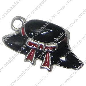 Zinc Alloy Enamel Pendant. Fashion Jewelry Findings. hat 18x10mm. Sold by Bag