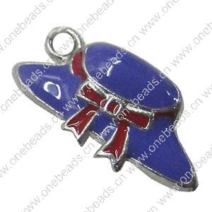 Zinc Alloy Enamel Pendant. Fashion Jewelry Findings. hat 18x10mm. Sold by Bag