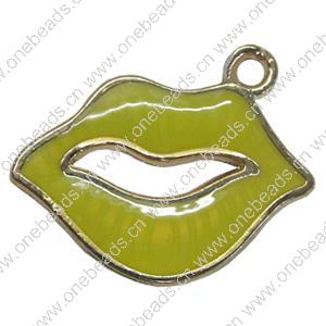Zinc Alloy Enamel Pendant. Fashion Jewelry Findings. Mouth 20x24mm. Sold by Bag