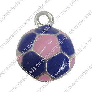 Zinc Alloy Enamel Pendant. Fashion Jewelry Findings. Flat Round 17x13mm. Sold by Bag