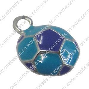 Zinc Alloy Enamel Pendant. Fashion Jewelry Findings. Flat Round 17x13mm. Sold by Bag