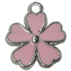 Zinc Alloy Enamel Pendant. Fashion Jewelry Findings. Flower 17x14mm. Sold by Bag
