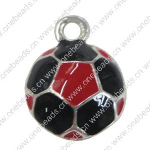 Zinc Alloy Enamel Pendant. Fashion Jewelry Findings. Flat Round 17x13mm. Sold by Bag